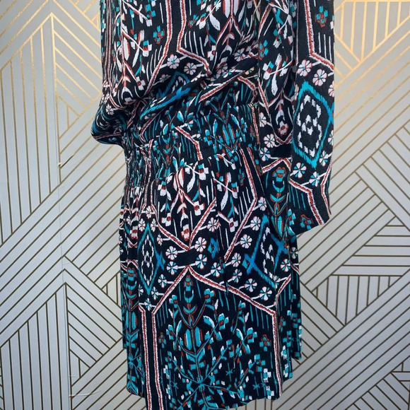 Ella Moss Flora Vista Romper Black Ikat Floral‎ - Picture 7 of 12